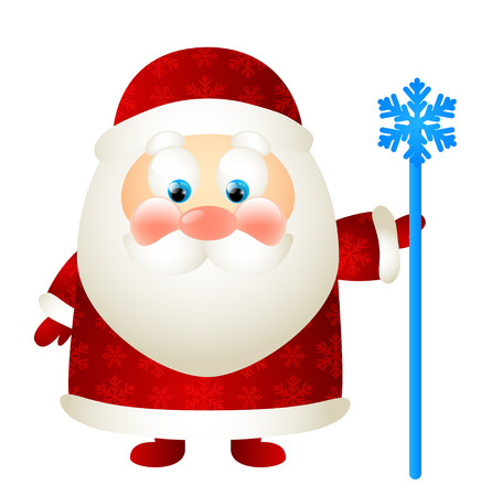Cute Santa with magic stickのイラスト素材