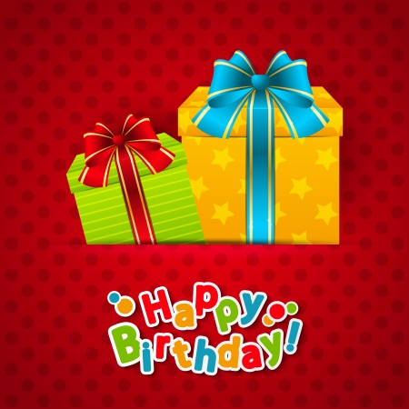 Birthday card with color giftsのイラスト素材
