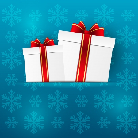 Paper Christmas background with giftsのイラスト素材