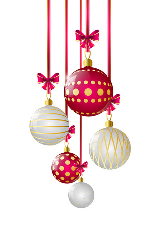 Christmas balls on white backgroundのイラスト素材