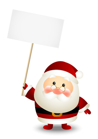 Funny Santa with empty paper cardのイラスト素材
