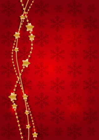Christmas golden garland on redのイラスト素材