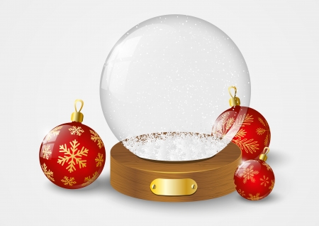 Christmas glass ball with snowのイラスト素材