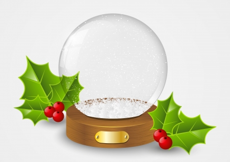 Christmas glass ball with snowのイラスト素材