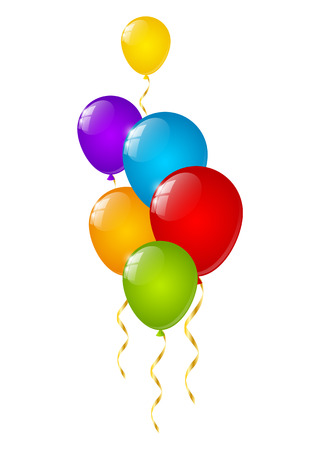 Color glossy balloons on whiteのイラスト素材