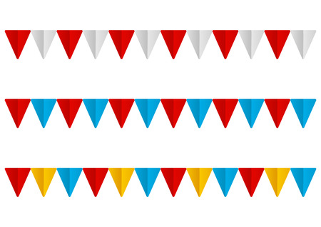 Set of color paper flagsのイラスト素材