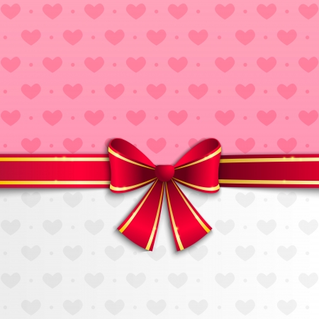 Valentine background with pink ribbonのイラスト素材