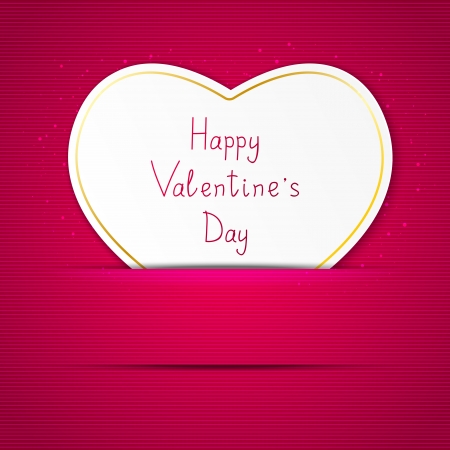 Valentine card with paper heartのイラスト素材