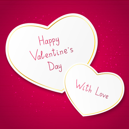 Valentine card with paper heartsのイラスト素材