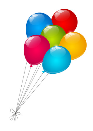 Color glossy air balloons isolated on whiteのイラスト素材