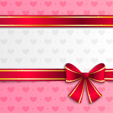 Valentine background with pink ribbonのイラスト素材