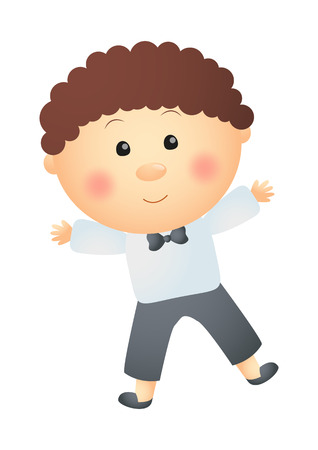 Cute little boy isolated on whiteのイラスト素材