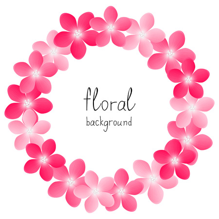 Pink floral background with place for textのイラスト素材