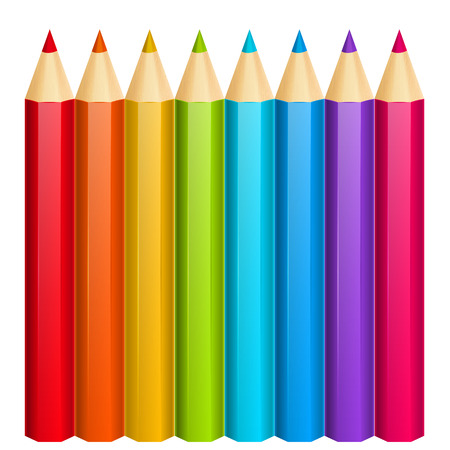 Set of color pencils isolatedのイラスト素材