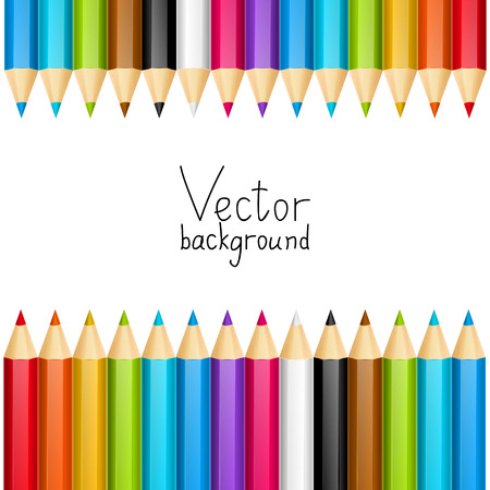 Vector background with color pencilsのイラスト素材