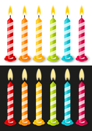 Set of color Birthday candlesのイラスト素材