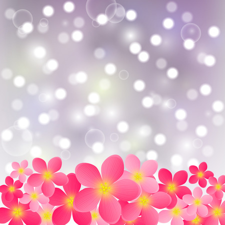 Pink flowers on shiny backgroundのイラスト素材