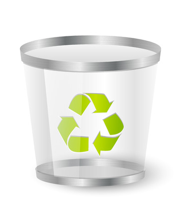 Trash basket with recycling symbolのイラスト素材