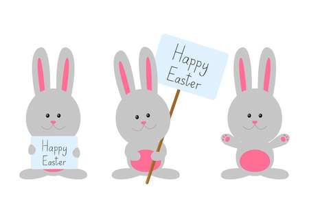 Easter rabbits isolated on whiteのイラスト素材