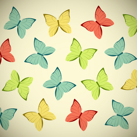 Retro butterflies background for Your designのイラスト素材