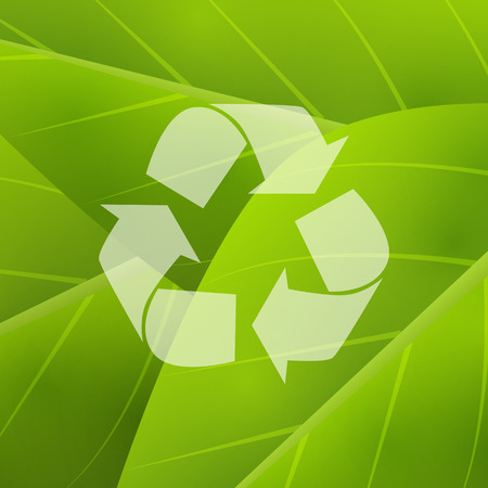 Green background with recycling symbolのイラスト素材