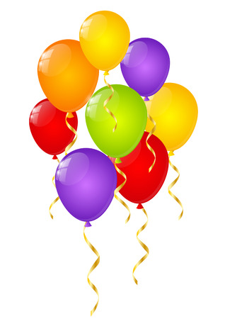 Glossy balloons on white backgroundのイラスト素材
