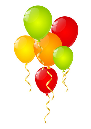 Glossy balloons on white backgroundのイラスト素材