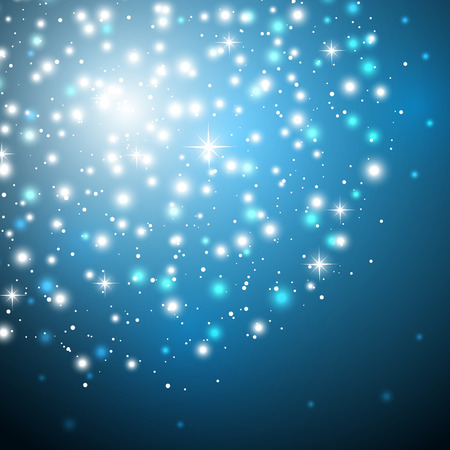 Shiny fireworks on blue backgroundのイラスト素材