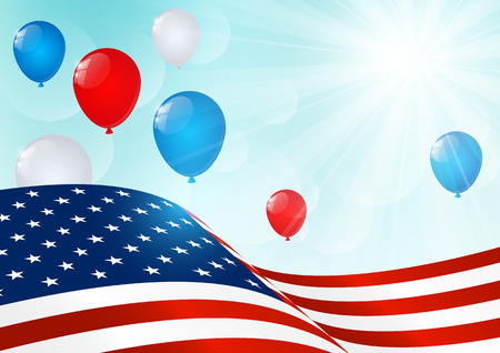 Independence Day card with American flagのイラスト素材