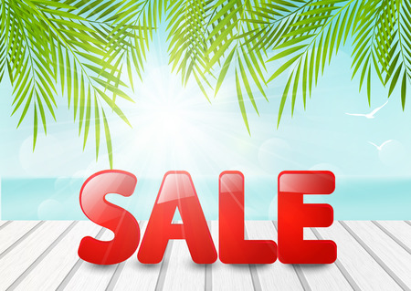 Summer background with sale messageのイラスト素材