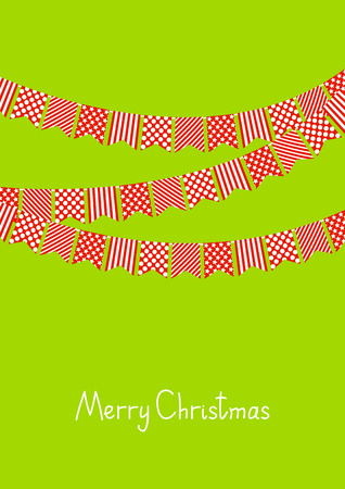 Christmas card with party flagsのイラスト素材