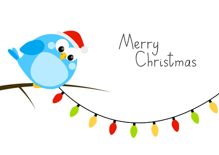 Cute little bird with light bulbsのイラスト素材