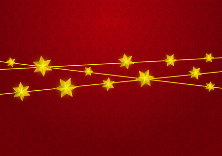 Starry Christmas decorations on redのイラスト素材