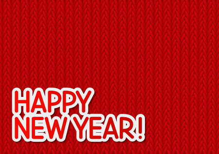 New Year message on knitted backgroundのイラスト素材