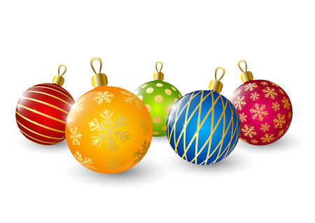 Christmas balls on white backgroundのイラスト素材