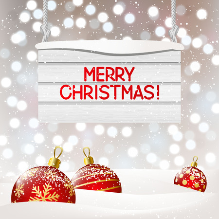 Christmas background with wooden plateのイラスト素材