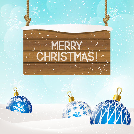 Christmas background with wooden signboardのイラスト素材