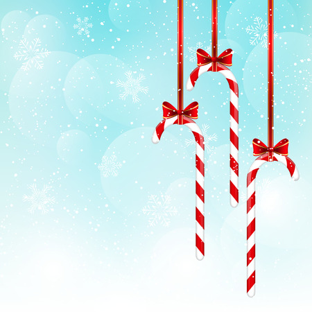 Christmas candies on blue sky backgroundのイラスト素材