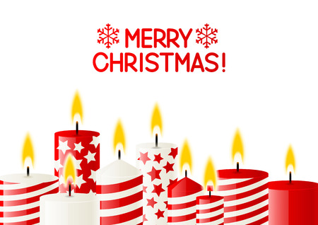 Christmas candles on white backgroundのイラスト素材