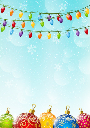 Christmas background with light bulbsのイラスト素材