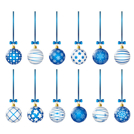 Set of red Christmas ballsのイラスト素材