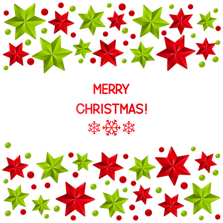 Xmas starry decorations on white backgroundのイラスト素材