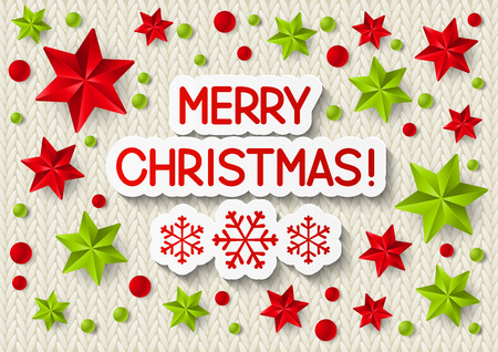 Xmas message on knitted backgroundのイラスト素材