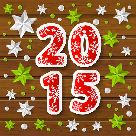 New Year 2015 concept with starry decorationsのイラスト素材