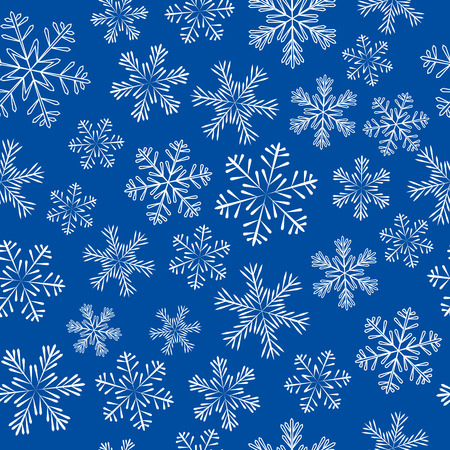 Seamless pattern with white snowflakesのイラスト素材