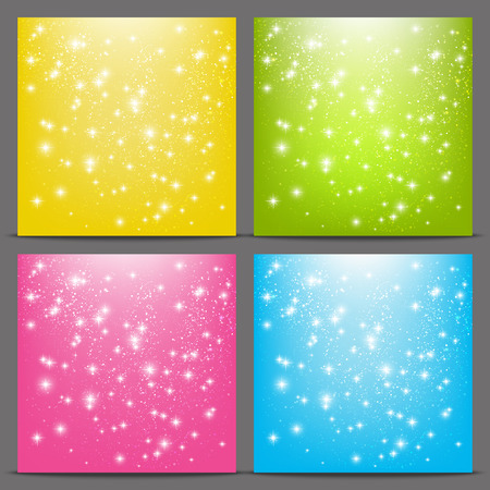 Set of color starry backgroundsのイラスト素材