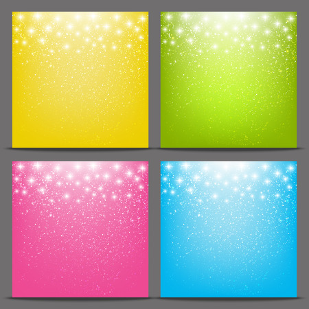 Set of color starry backgroundsのイラスト素材