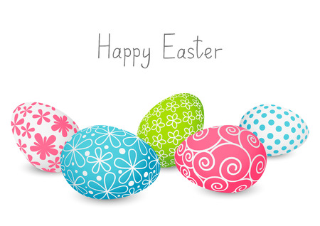 Easter eggs with color patternsのイラスト素材