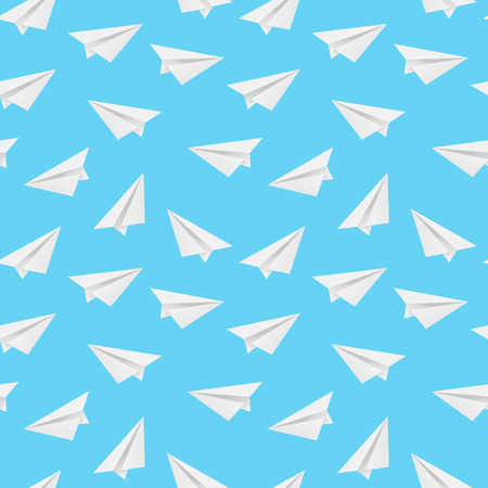 Seamless pattern with paper airplanesのイラスト素材