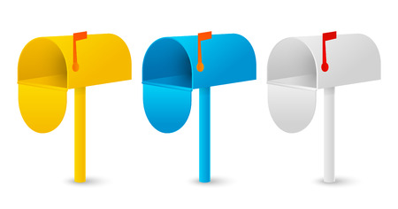 Set of open post boxesのイラスト素材